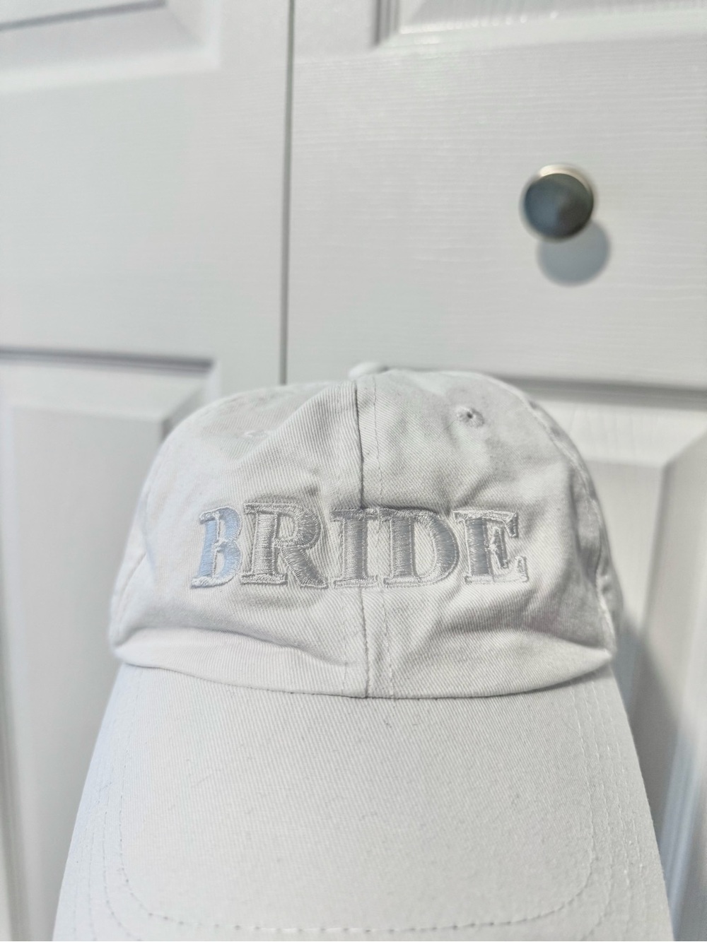 White 'BRIDE' Embroidered Baseball Cap